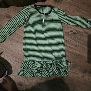 Ralph Lauren Navy and Green Striped Kids Nightgown